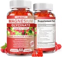 Magnesium Glycinat Gummies 600 mg, høj absorption Magnesiumsupplement til voksne, inkl. 200mg Magnesium L- Threonat, Magnesium Support Sleep Quality, Afslapning, Stress Relief pakning med 1 stk.
