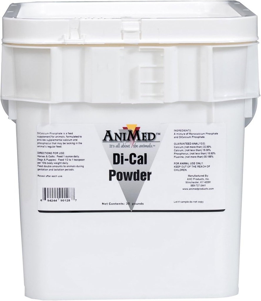 AniMed Di- Cal Pulver Supplerende Calcium og Phosphorus til heste, 30 - Pund