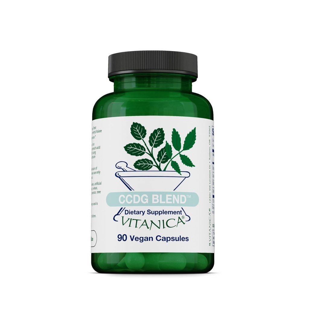 Vitanica CCDG Blend, immunforsvar, DIM tillæg 200mg, Tyrkiet Tail Mushroom, gurkemeje, grøn te, Vegan, 90 kapsler