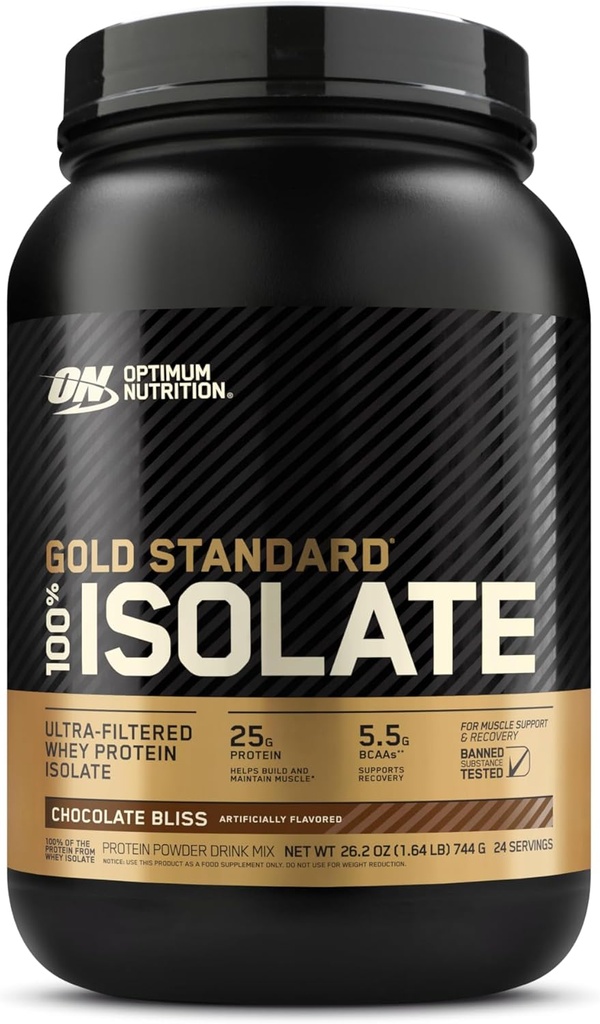 Optimum Nutrition Gold Standard 100% Isolere, Chokolade Bliss, 1.64 Pounds, 24 Servere (Packaging May Vary)