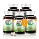 LOVITA Odorless Garlic Extract, High Potenct, Standardized to 1.25% Allicin, Supports Heart, Blood Pressure, Cholesterol & Immune System, Non-GMO, Gluten-Free, 300 Vegan Capsules
