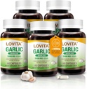 Lovita Odorless hvidløg kapsler, 5000mg Frisk hvidløg Ækvivalent, 1,25% Allicin ekstrakt, Understøtter hjerte, blodtryk, Cholesterol & immunsystem, Non- GMO, Gluten- Free, 300 Vegan kapsler