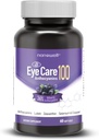 NANOWELL EyeCare Antocyanins 100 - Eye Health Supplement med Bilberry, Zeaxanthin, Lutein, Antocyanins, Vitamin A, E, Selenium & Kobber - 60 Softgels, 60 Day Supply