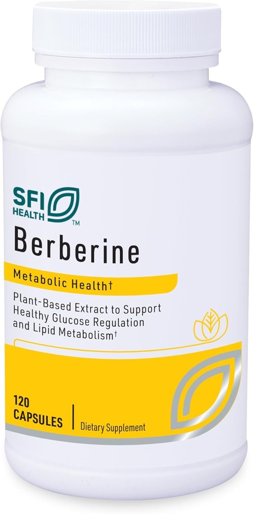 Klaire Labs SFI Health Berberine HCI 500mg - Berberine Supplement - Gluten- Free, Hypoallergen (120 kapsler)