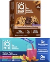 IQBAR Brain og Body Keto Protein Bars - 12 Count Chocolate Lovers Variety Low Carb, Vegan Bars & IQMIX Sugar Free Electrolyte Powder Packets - 20 Count Variety Pack Keto Electrolytes med Lions Mane