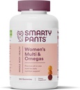 SmartyPants Kvinder Multivitamin Gummies: Omega 3 Fiskeolie (EPA / DHA), Methylfolat, CoQ10, D3-vitamin, C, vitamin B12, B6, A, K & Zink, Inositol, Gluten Free, 120 Greve (20 dages forsyning)