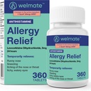 WELMATE - Levoctirizine Dihydrochlorid 5mg (360 ct) - Non Drowsy Allergy Medicine - 24 timer - Antihistamin - Generisk Allergi piller - Over- The- Counter Medication