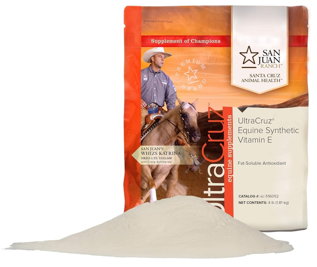 UltraCruz sc- 516052 Equine Synthetic Vitamin E supplement til heste, 4 LB, pulver (112 dages forsyning)