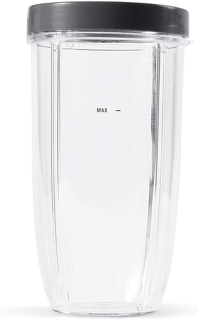 Nutrition Bullet Flip Top To- Go Lid (sæt af 2), Grey, 25 Lbs & 24 Ounce Tall Cup med Standard Lip Ring, Clear / Gray & 32 Ounce Colossal Cup med Standard Lip Ring