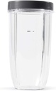 Nutrition Bullet Flip Top To- Go Lid (sæt af 2), Grey, 25 Lbs & 24 Ounce Tall Cup med Standard Lip Ring, Clear / Gray & 32 Ounce Colossal Cup med Standard Lip Ring