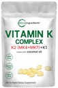 Mikroingredienser Super vitamin K Complex (K2 MK7 + MK4 & K1), 360 Coconut Oil Softgles against 124; Nemt Absorberet K Vitaminer, Aktiv Menaquinone Complex 124; Immunation, Fælles, & Heart Support