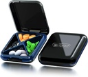 Sort 4-Segment Vandtæt Pill Box Organizer - Rejse Portable Medicine Box, BPA Free Pill Container for Vitaminer, Fiskeolier, Kosttilskud