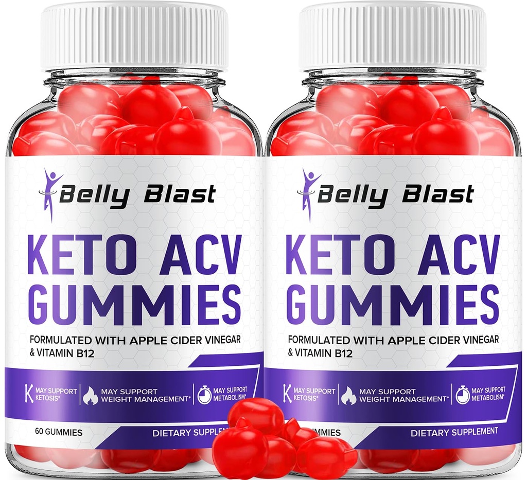 (2 Pack) Belly Blast Keto ACV Gummies - Advanced Formel Belly Blast Keto Plus ACV Gummies Apple Cider Vinagar, Weight Management, BellyBlast ACV Kosttilskud Anmeldelser Mænd Kvinder (120 Gummies)