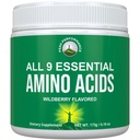 Alle 9 essentielle aminosyrer pulver. Pre + Under + Post Workout med EAA + BCAA for energi, muskelvækst, og inddrivelse. Ikke-GMO BCAA og EAA pulvere til mænd + kvinder. 3. part testet. Vildbær