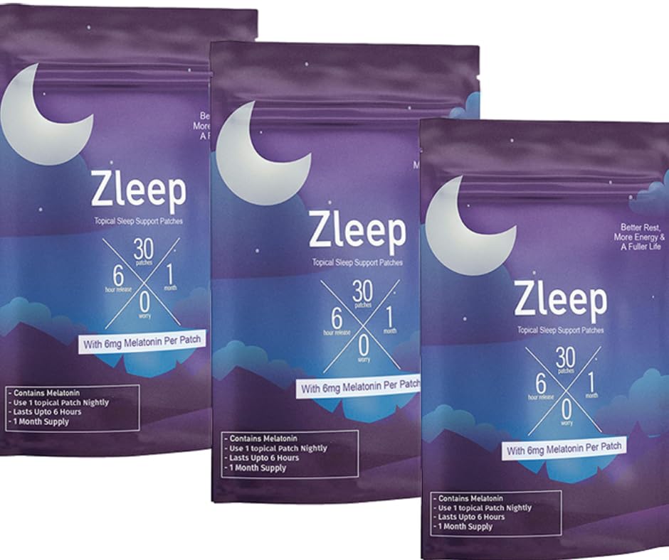 Zappe - Sleep Patches w / Dream Complex og Melatonin at fremme kvalitet søvn og reducere træthed (3 Pack, 90 Patches)