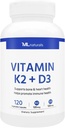 ML Naturals Vitamin K2 + D3 120 Vegetabilske kapsler, NSF- Certified & cGMP- Compliant