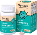 Renzos Roll Call Immunity - Opløselige børn immunforsvar supplement med IMMUSE Postbiotisk, sukkerfri børn vitaminer, 30 Orange- aromatiserede smeltetabletter