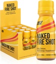 NAKED ernæring Nøgen ild shot - Natural Energy Shots, Ginger Root, Raw Apple Cider Vinagar, Organic Ginseng & Ashwagandha, Detox, Energy Wellness Shots - 2.5Oz, 12 Pack