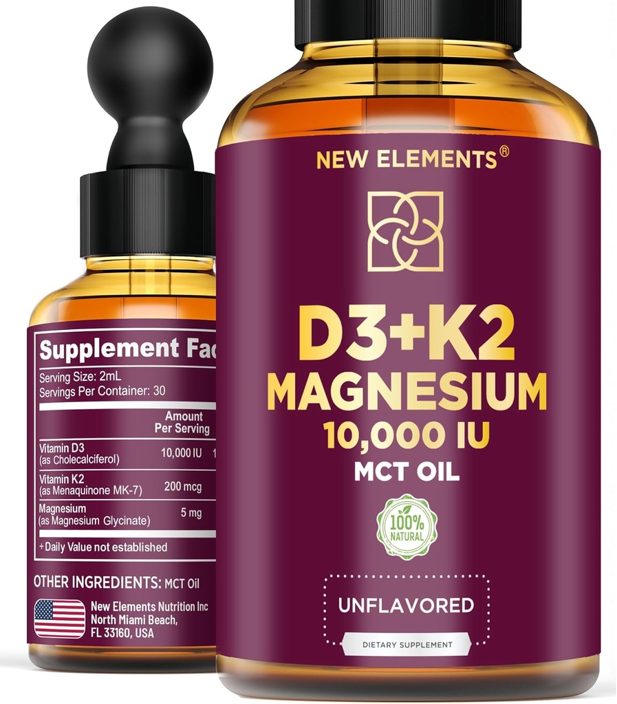 Flydende D3-vitamin med K2 & Magnesium Glycinate
