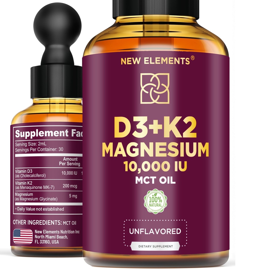 Flydende D3-vitamin med K2 & Magnesium Glycinate