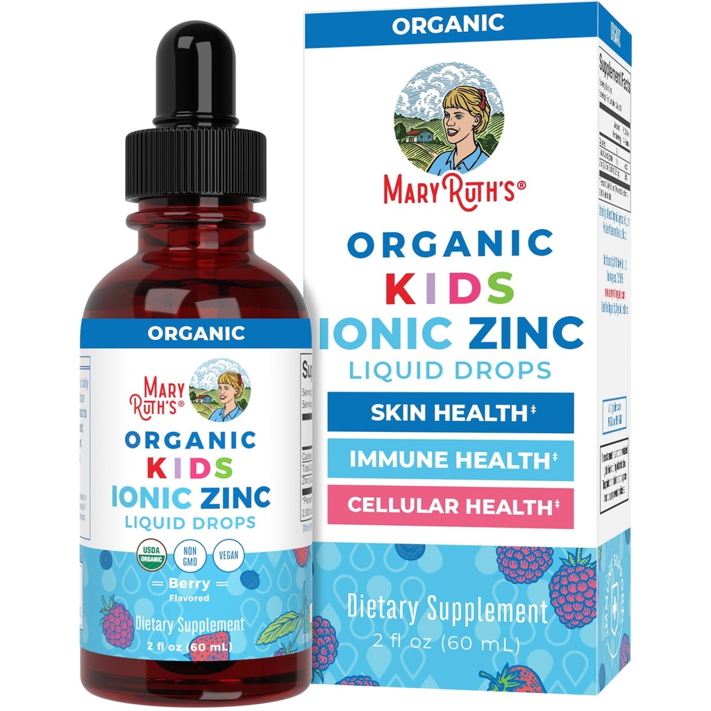 MaryRuth Organics Zink supplement til immunstøtte, immunstøtte supplement til børn, alder 4-13, Zinksulfat, Vegan, USDA Organic, Glycerin baseret, 2 Fl Oz
