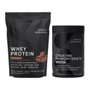 Sports Research ® Creatinine Monohydrat (1.1 LBS) og Hollandsk Chokolade Whey Protein (5.42 LBS), The Dynamic Duo for Lean Muscle Building, Forbedret ydeevne og styrke & workout Inddrivelse