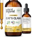 Wild & Organic Cats Claw Tinktur - immunsupport - flydende katte Claw Supplement - Vegan, Sukker & Alkohol- Free Bark Extract Drops - 2 fl oz