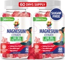 Magnesium Gummier for børn og voksne - 200mg - Rolig Magnesiumtykkere - Magnesium Citrate Chewable Supplement for Mood & Muscle Support