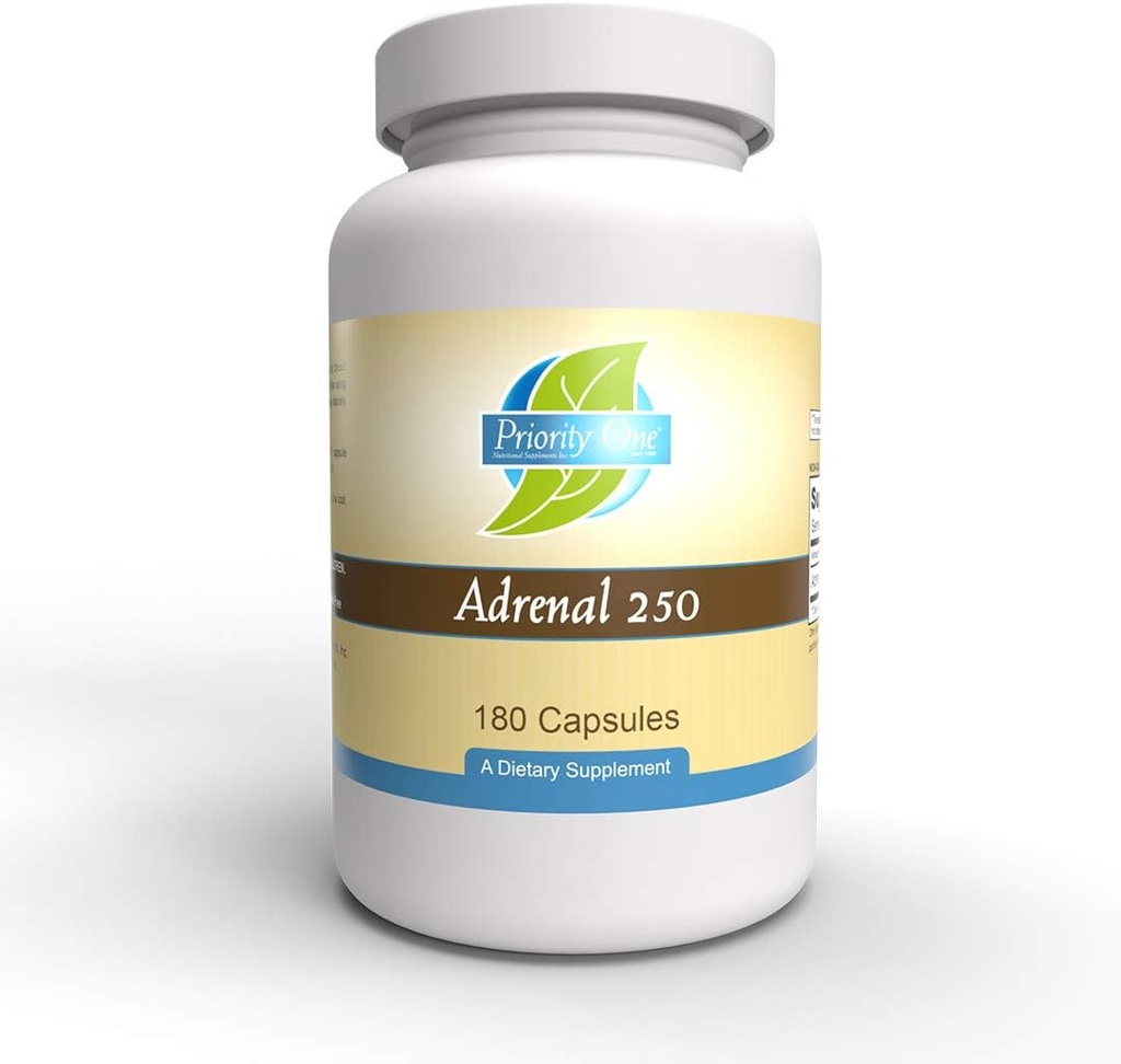 Prioriteret 1 Vitamin Adrenal 250mg 180 Kapsler Adrenal Support