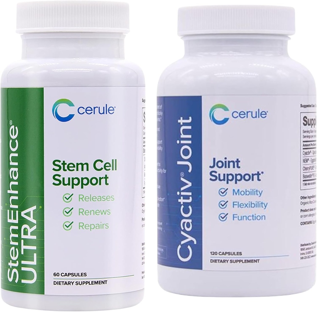 Cerule Stefenhance + Cyactive Spirulina Support Ultra Stem Cell Support Supplement med ekstrakter fra ferskvands mikroalger og marine makroalger til at hjælpe med at øge circulating Voksen Stem Celler og Prom