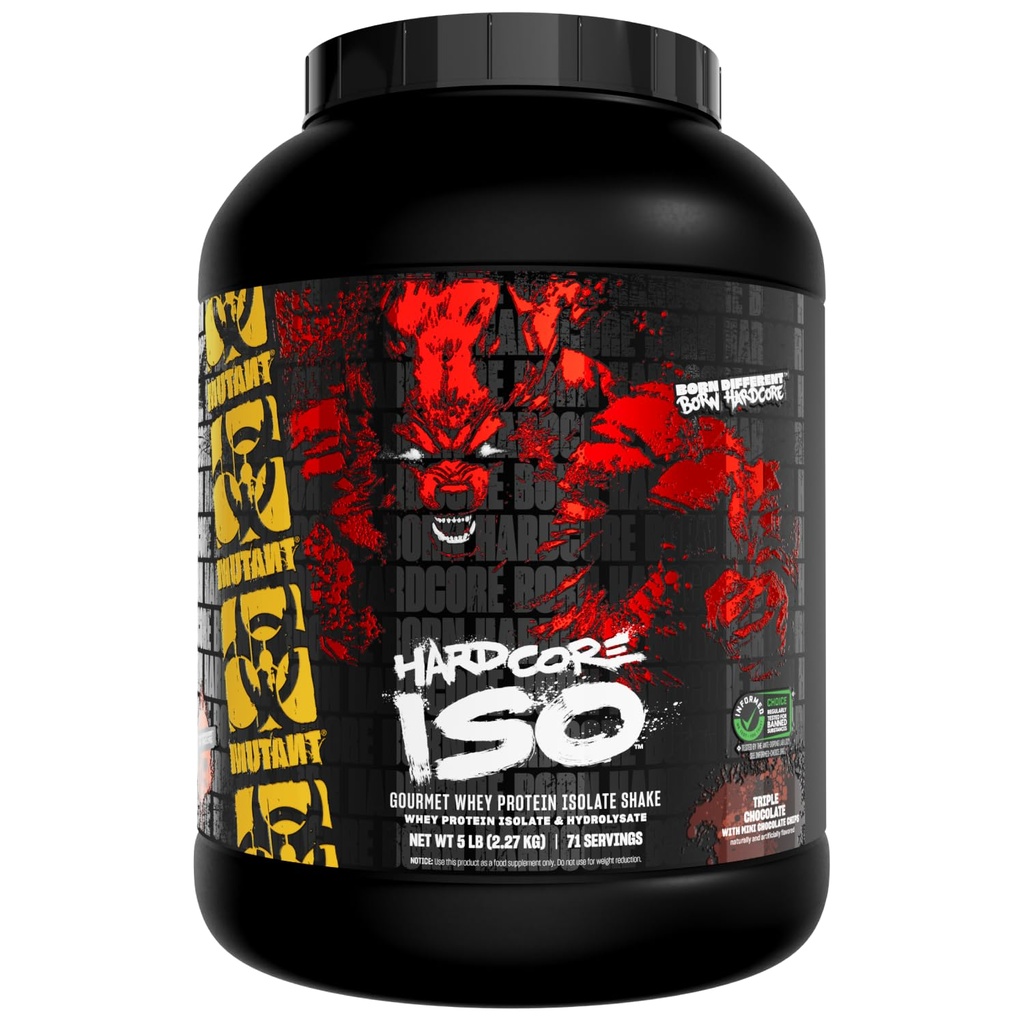 Mutant ISO Surge Whey Protein Isolate Powder Acts Hurtig at hjælpe med at gendanne, Build Muscle, Bulk og Styrke, 5 LB - Triple Chokolade