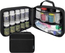 Stor pilleflaske Organizer, Medicine Bag, Carrier for Medicin, Vitaminer, og Medicinske Forsyninger - Rejse Medicin Organizer og Opbevaring Med Bag med Elastiske Bands - Sort (uden lås)