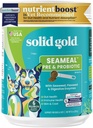 Solid Gold SeaMeal Cat Probiotic & Dog Probiotika til fordøjelsessygdomme - Kelp Powder Dog & Kat Multivitamin Supplement w / Prebiotika & fordøjelsesenzymer til hud, Coat, & Gut + immunforsvar - 8oz
