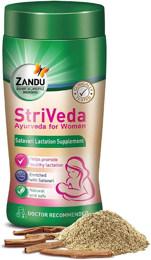 Zandu StriVeda Satavari Amning supplement til at øge brystmælksydelse - 420g