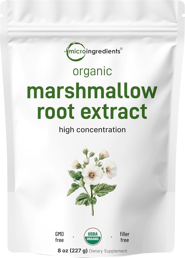 Mikroingredienser Økologisk Marshmallow Root Powder, 8 Ounce, Filler Gratis og Traditionelt brugt, Understøtter fordøjelsessygdomme Gastrointestinal sundhed, ikke-bestrålet og ingen GMO 'er, Vegansk Friendly