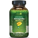 Irwin Naturals Extra Strength Ashwagandha Mind & Body Adaptogen Herbs understøtter Stress Response, Mood, Mental & Physical Performance med Cordyceps, Gurkemeje, BioPerine & mere - 60 flydende bløddele
