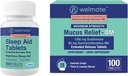 WELMATE Cold & Flu Nighttime Relief Bundle: Mucus Relief DM 1200mg Guaifenesin & 60mg DXM (100 Ct) for Cough & Congestion Relief + Doxylamin Succinate 25mg Sleep Aid (200 tabletter)