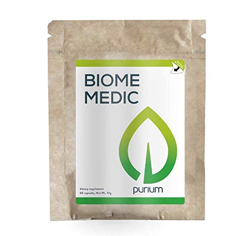 Purium Biome Medic - 60 Veganske kapsler - Gut Health Support, Fjerner GMO toksiner, understøtter gode bakterier, Reparationer Microbiome - Vegetarisk, Gluten Free - 60 Servere