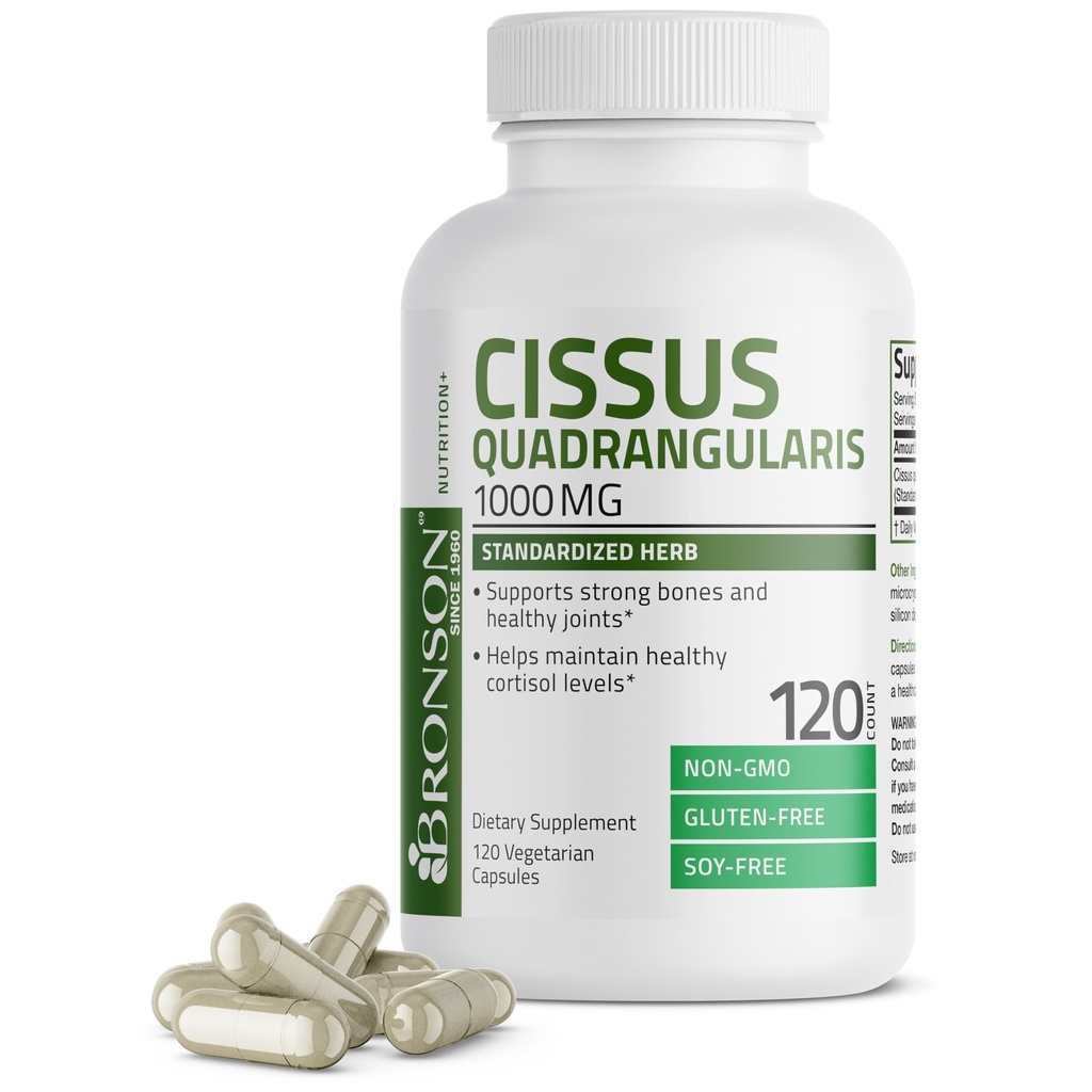 Bronson Cissus Quadrangularis Extract 1000 mg kapsler - Stærk Bones & Sunde Joints - Non-GMO, 120 Vegetariske kapsler