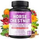 Horse Chestnut Kapsler med Horse Chestnut, Slagterum Root, Cayenne Pepper og mere - 90 Kapsler til 3 Måneders Tilgang