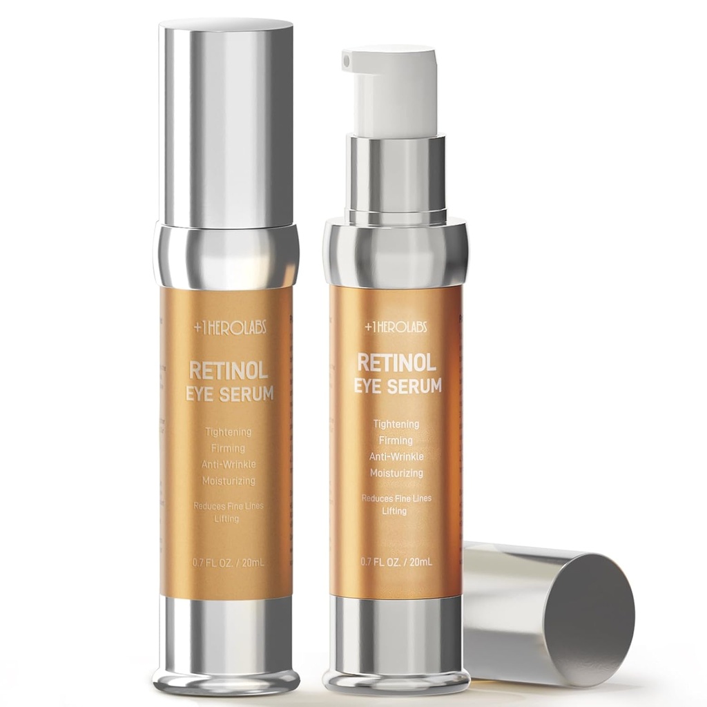 Retinol Eye Cream til Anti- Aging & Wrinkles - Firming, Hydrating & Repair Eye Serum med Niacinamid, Hyaluronsyre, Vitamin E & Bifida Ferment Lysat, 0.7 Fl Oz (pakke med 2)