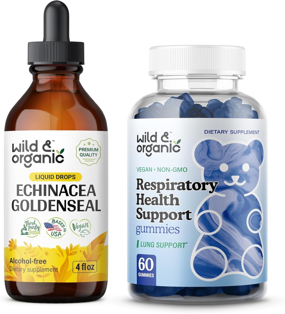 Wild & Organic Echinacea Goldenseal Tinktur 4 fl oz & Lung Detox Gummies