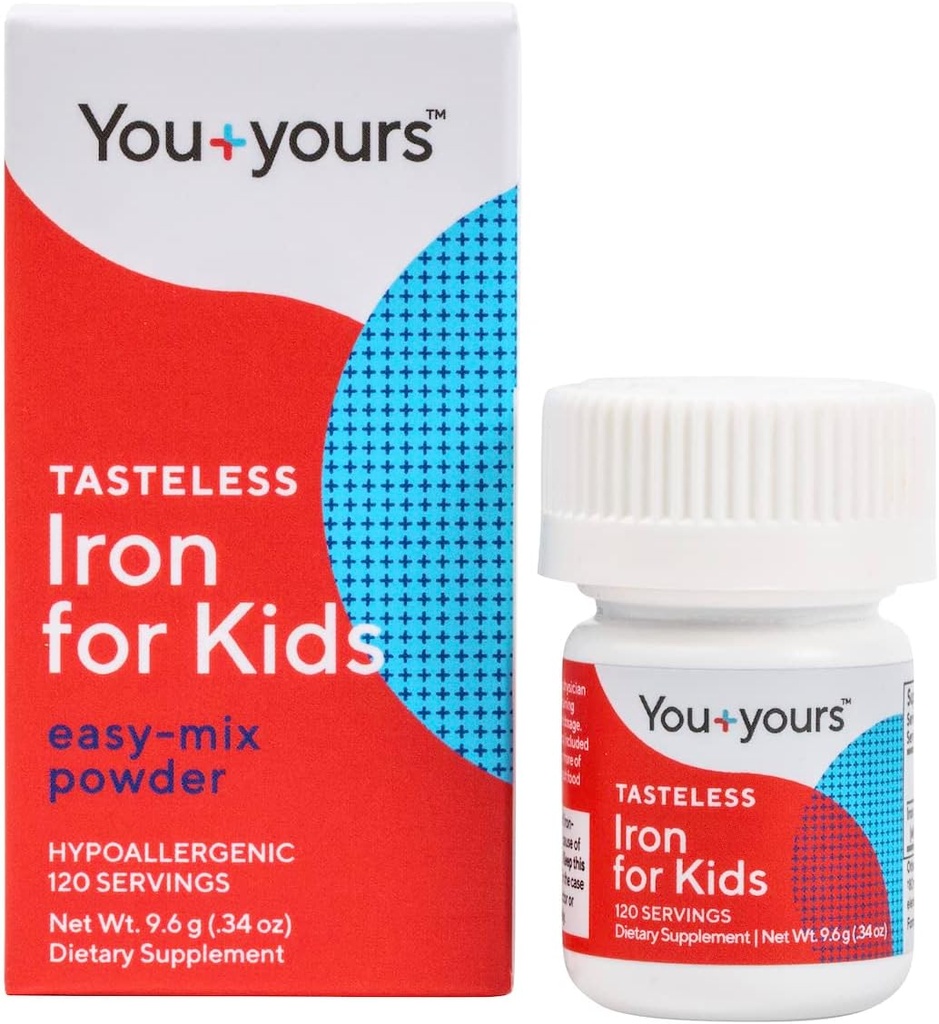 Smagløs Jern til børn + tandlers- 4 - Måned Supply - Ingen sødestoffer, Aromaer eller Konserveringsmidler. Tilføj til drikkevarer eller mad. Pure, Flavorless Children 's Iron Supplement.