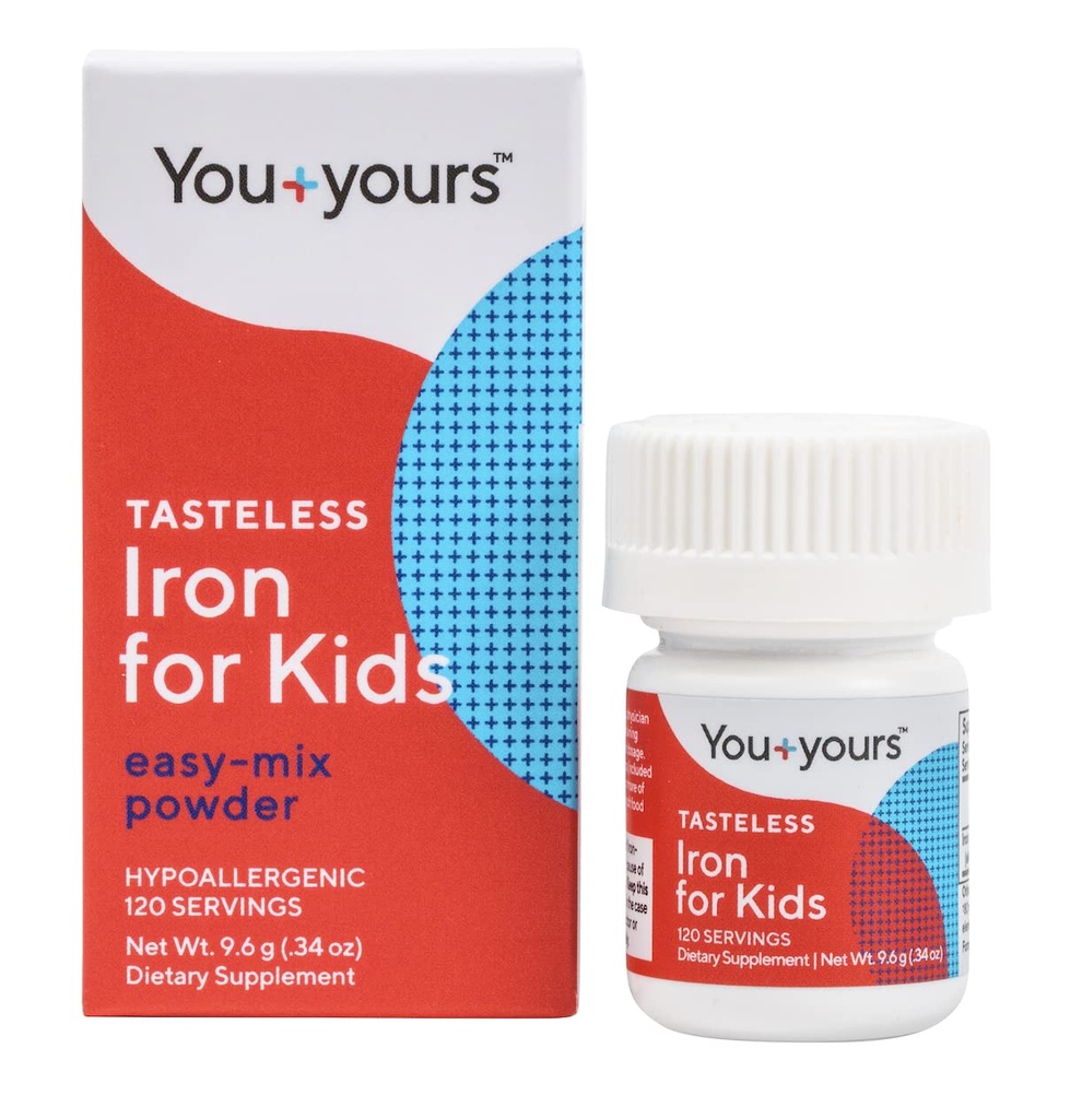 Smagløs Jern til børn + tandlers- 4 - Måned Supply - Ingen sødestoffer, Aromaer eller Konserveringsmidler. Tilføj til drikkevarer eller mad. Pure, Flavorless Children 's Iron Supplement.