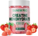 Creatine monohydrat Gummies for mænd og kvinder, Creatine monohydrat for muskel styrke, muskel builder, energi boost, præ-workout supplement (120 Tæl) -Jordbær Flavor