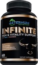 Infinite - HGH - Testosteron - Vitality Supplement- Inkluderer Argnine- Glutamin, og mere! Understøtter styrke, Stamina, Hud og hår sundhed, muskelvækst. for mænd og kvinder 60 kapsler per flaske.
