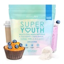 SkinnyFit - Super Youth Collagen for Women - Multi Collagen Peptider Powder - Probiotika, Fiber, Hyaluronsyre - Ikke GMO, Gluten Free, Sugar Free - Beauty & Self Care - Unflavored (28 Servere)