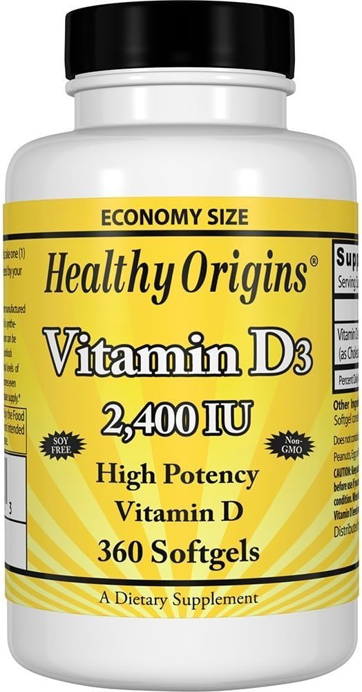 Sund oprindelse D3-vitamin, 2400iu, 360 Sgel