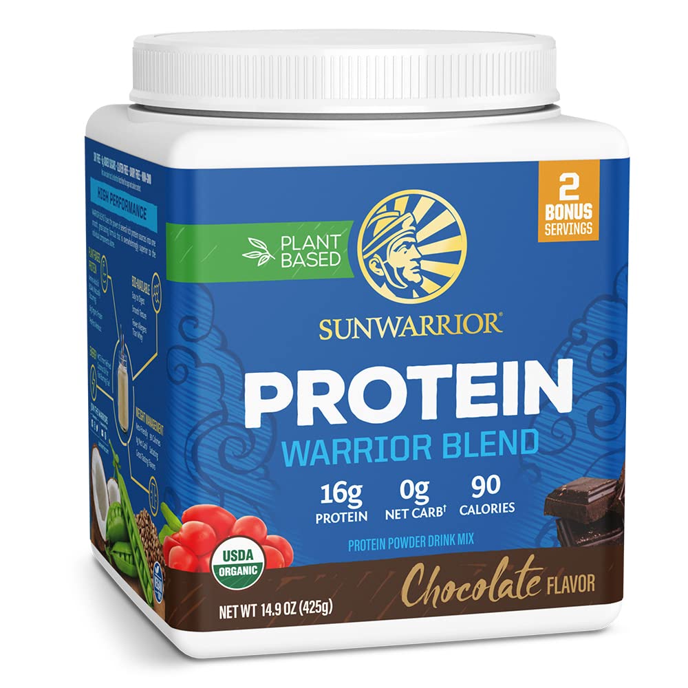 Organic Plant Based Protein Powder 124; Vegan Organic Protein Powder Chocolate Flavored with BCAA Aminoacids & Hemp Seed Pea Blend Medicine 124; Non- GMO Soy Dairy Filler & Gluten Free (Chocolate, 17 Servere)
