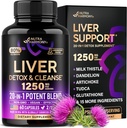 Lever Cleanse Detox & Repair - Milk Thistle - 124; Dandeelion - 124; Artiskoke - 124; TutDCA - 124; Glutathion & NAC - Effektiv leversundhedstillæg - 124; 80% Silymarin - Laboratory Tested, Vegan - Made in USA 60 Kapsler